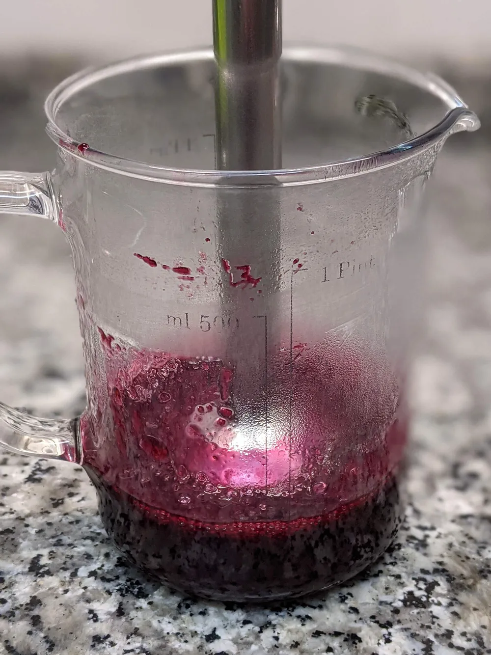 Arándanos listos para triturar.