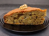 Bizcocho de zanahorias y nueces.