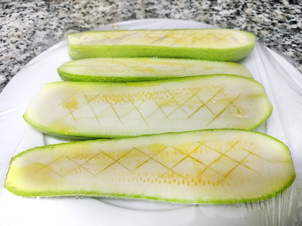 Calabacines listos para cocinar.