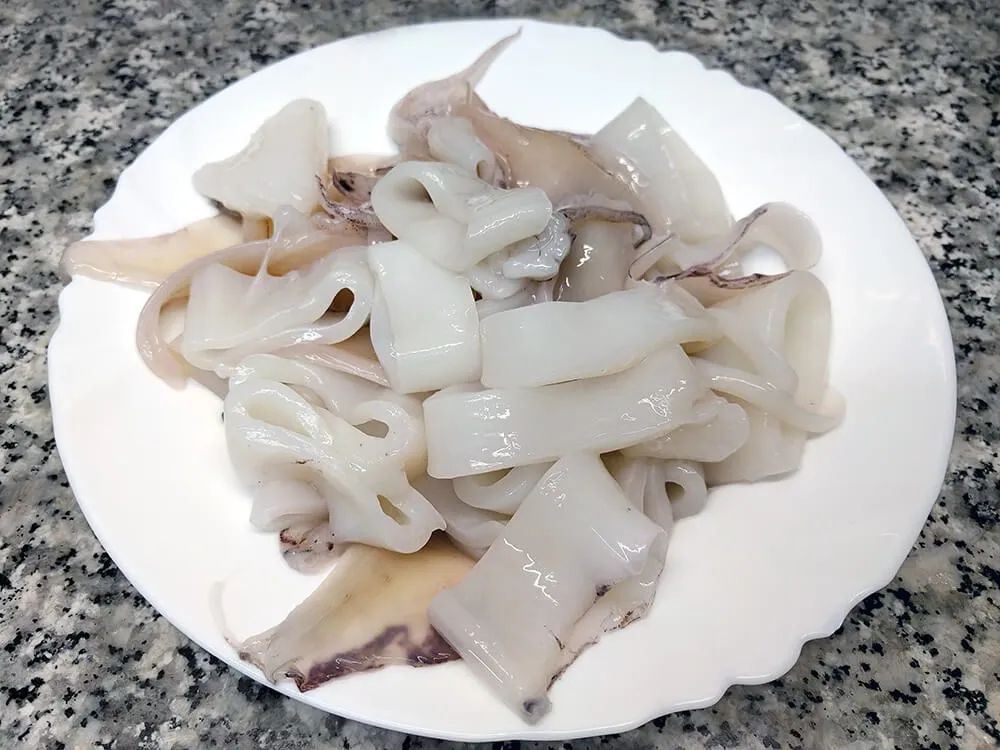 Calamares frescos a rodajas
