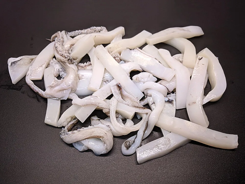 Sepia cortada a tiras.