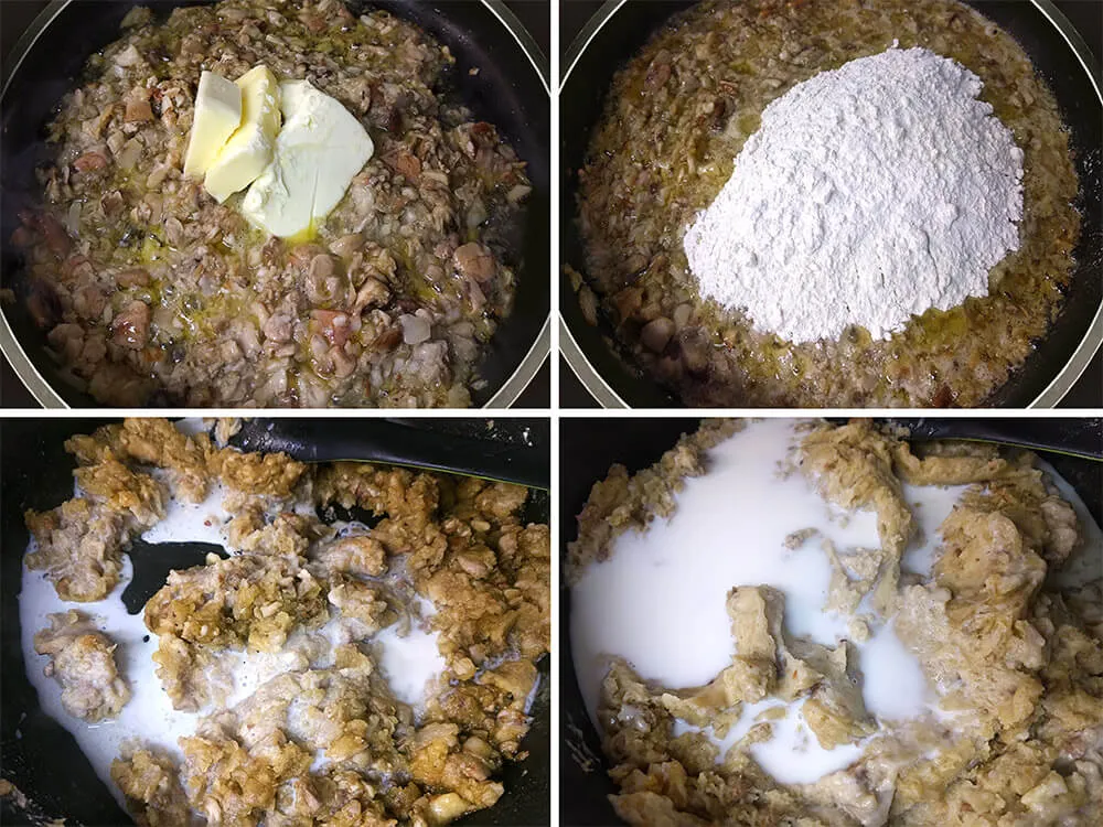 Cebolla pochada, ceps, foie y mantequilla