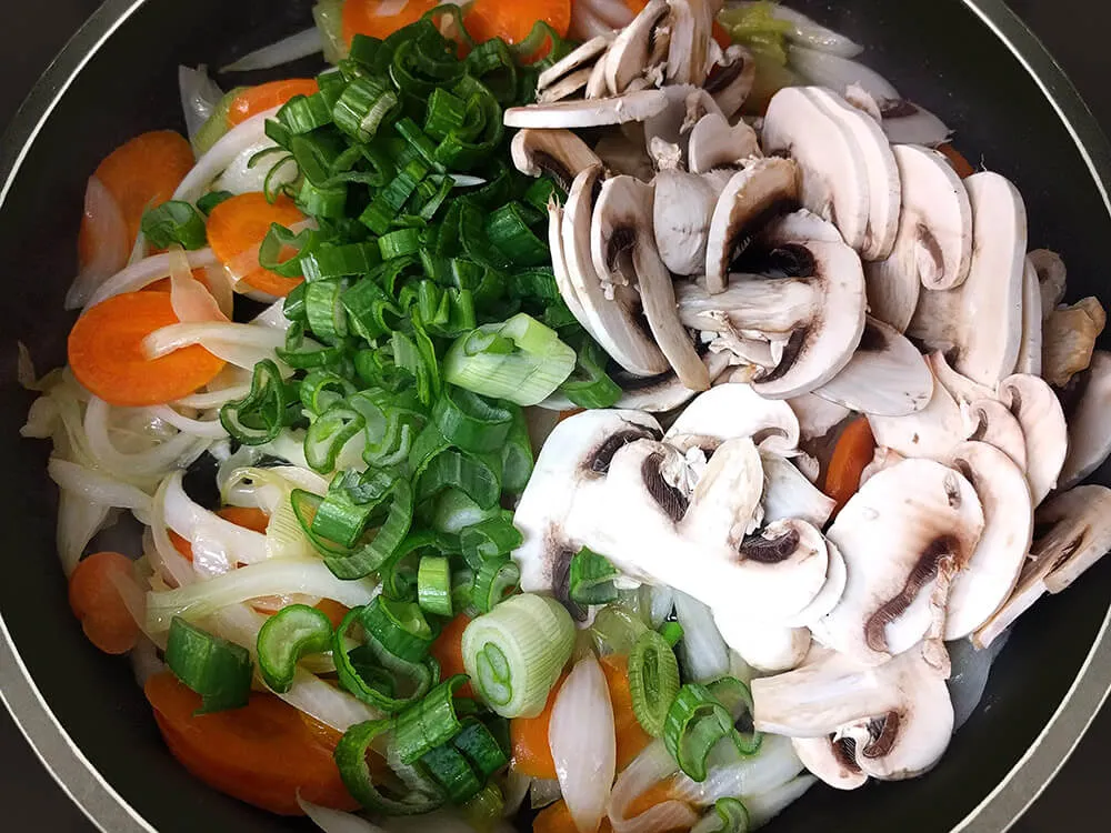 Hortalizas rehogándose