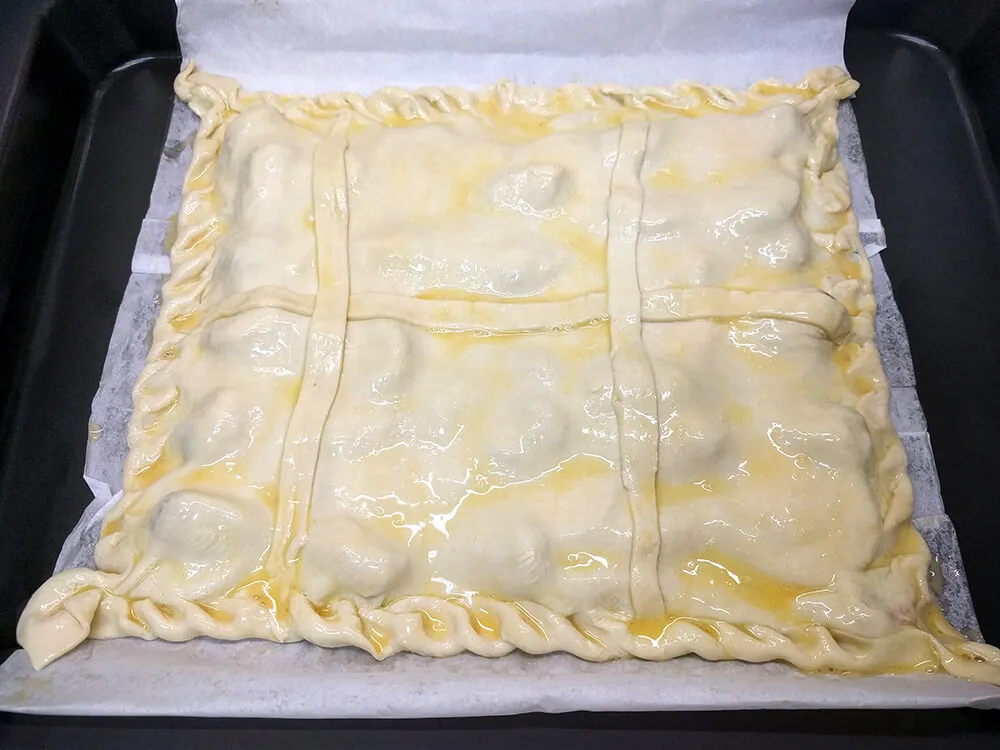 Empanada lista para hornear