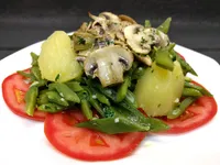 Ensalada de judías verdes con champiñones