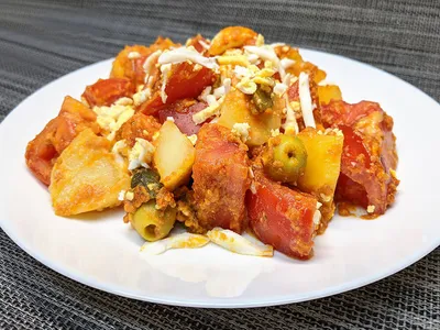 Ensalada de patata al pesto rosso