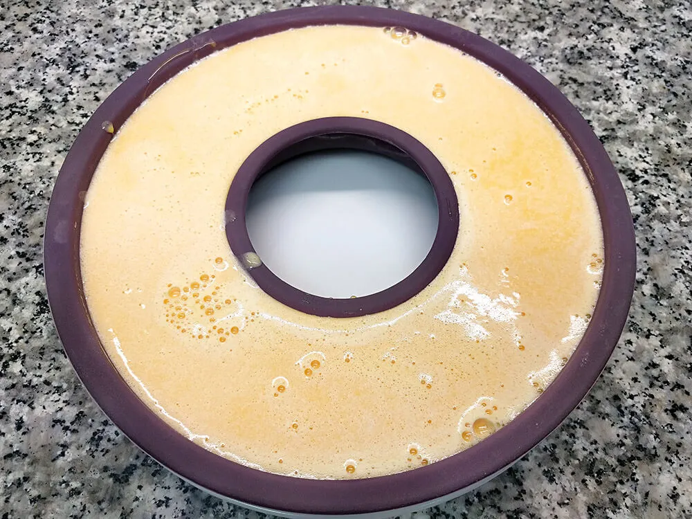 Flan de calabaza listo para hornear.