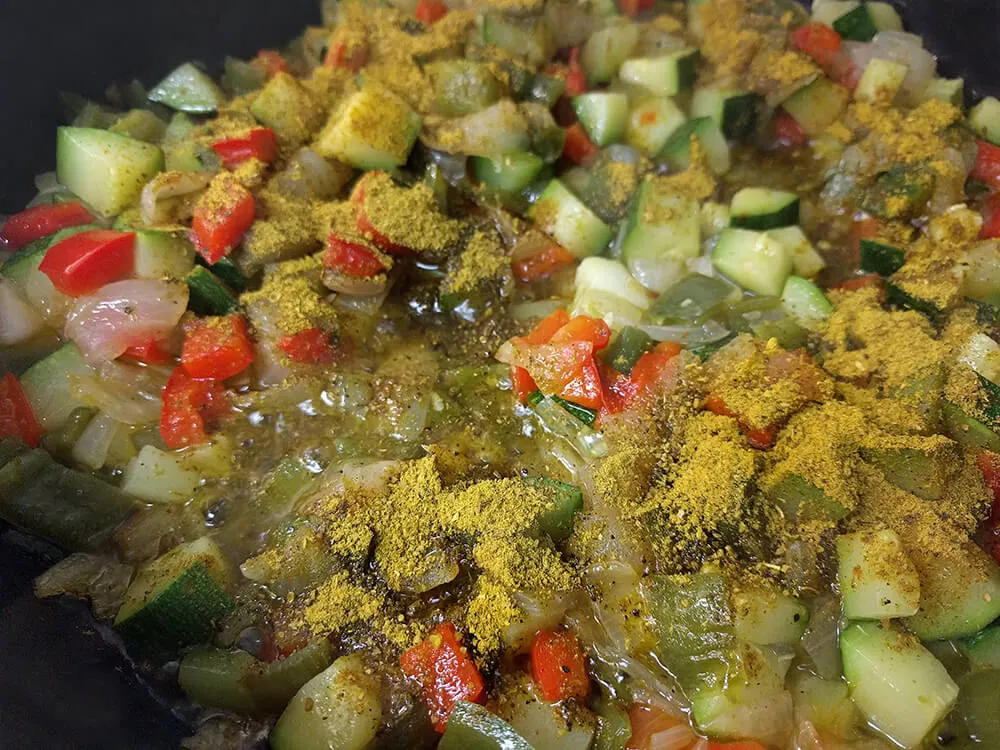 Sofrito de hortalizas con Ras al hanut