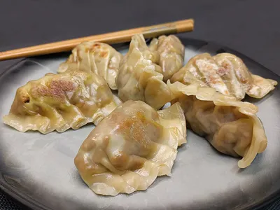 Gyozas con ternera y puerro