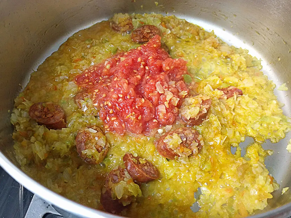 Sofrito base para las lentejas