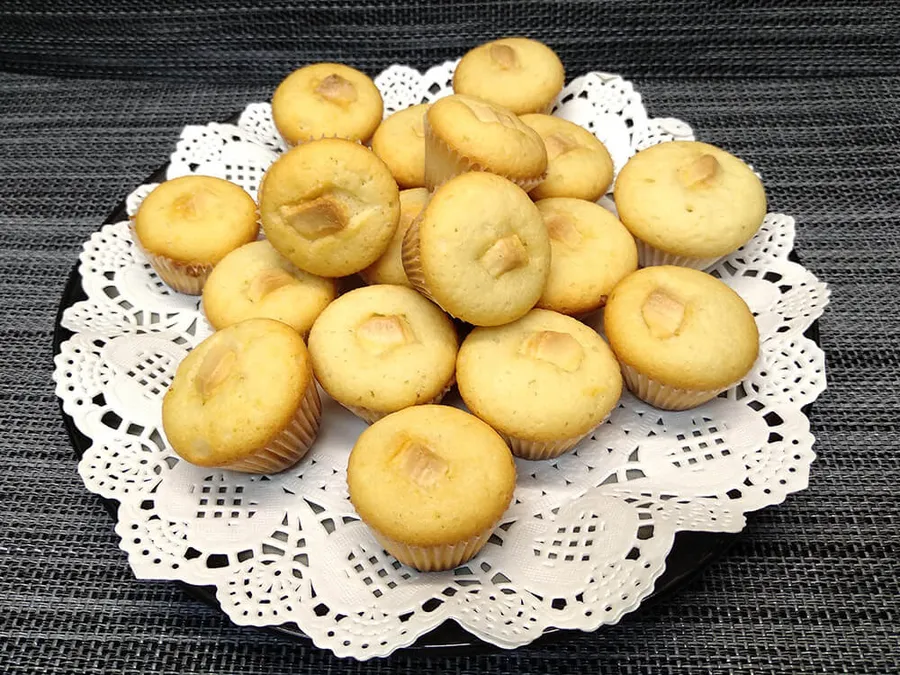 Magdalenas de chocolate blanco.