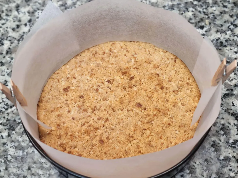 Base de galleta horneada.