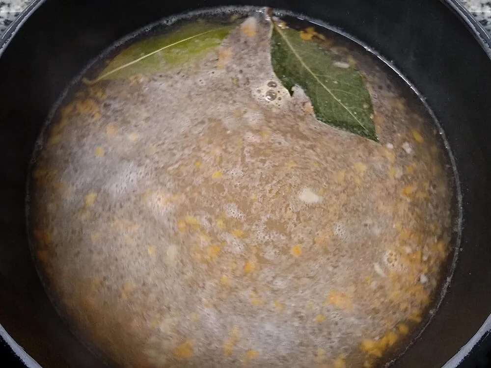 Arroz y zanahoria cociendo.