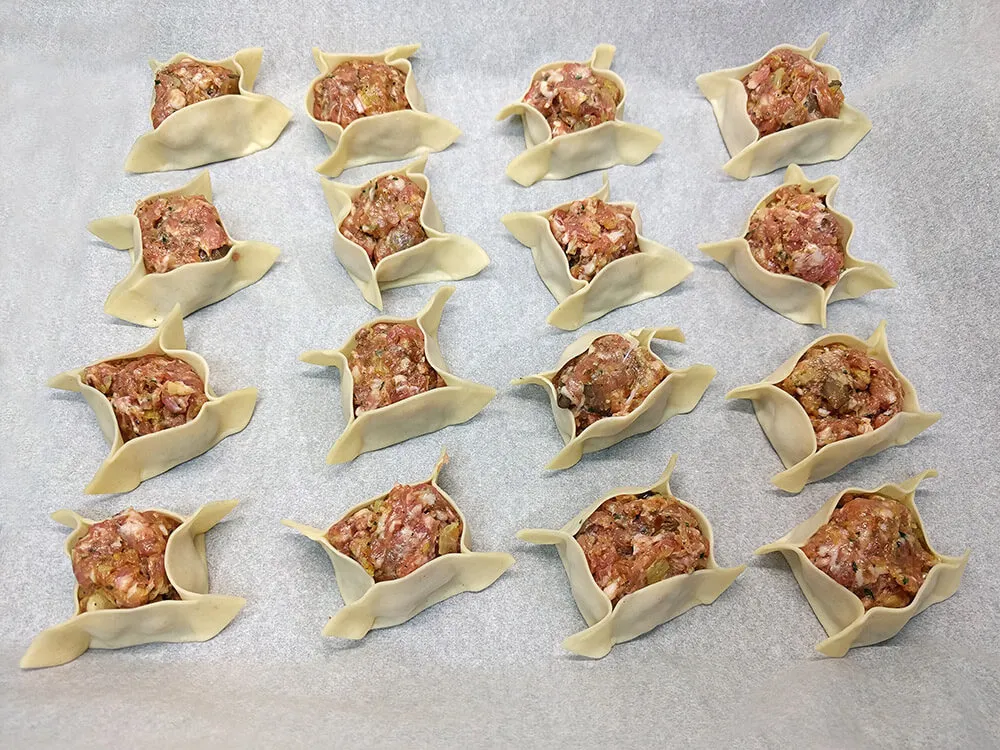 Saquitos en bandeja de horno.