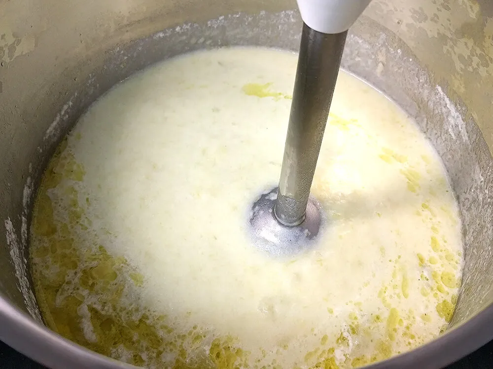 Vichyssoise lista para triturar